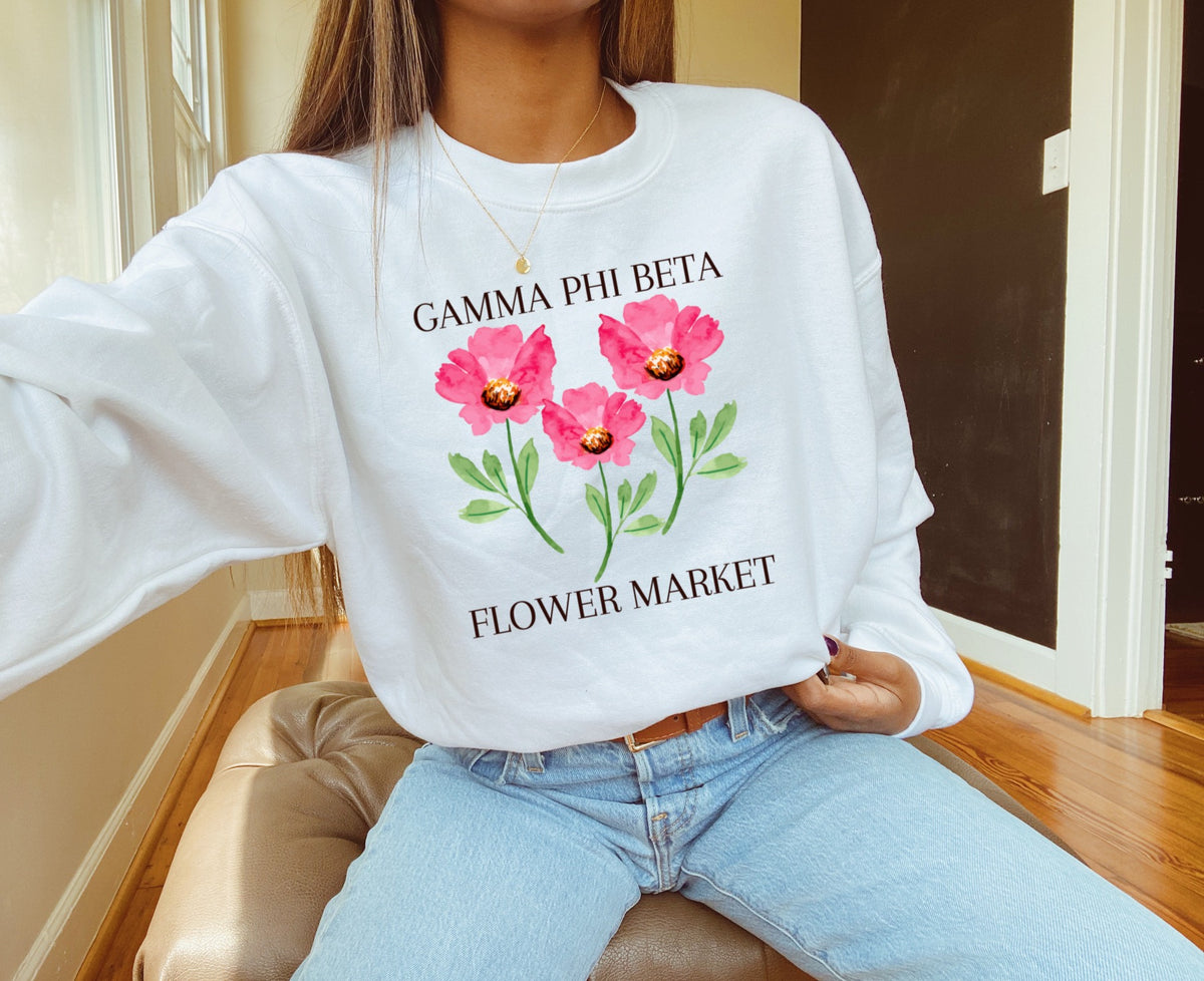 Monogrammed 'Flower Market' Crewneck Sweatshirt