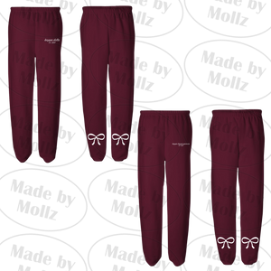 Maroon Script and Bows Sweatpants