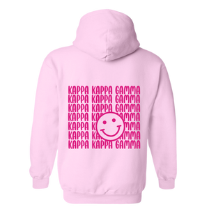 KKG- Pink Smile Back Sorority Hooded Sweatshirt