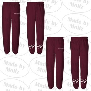 Maroon Script and Bows Sweatpants