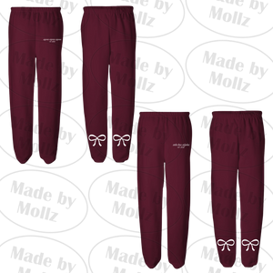 Maroon Script and Bows Sweatpants