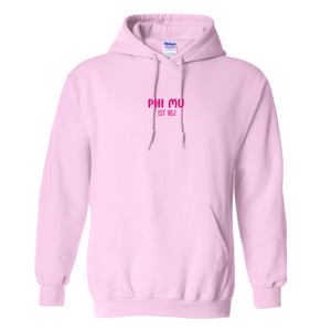 PHI MU- Pink Smile Back Sorority Hooded Sweatshirt