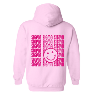 SIGMA- Pink Smile Back Sorority Hooded Sweatshirt