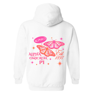 AOII- Sparkly Butterfly Sorority Hooded Sweatshirt