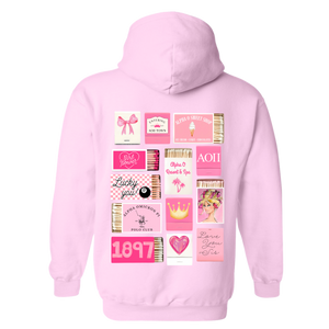 ALPHA O- Pink Matchbox Sorority Hooded Sweatshirt