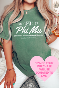 PHI MU- Oval Greek Letters Philanthropy Tee