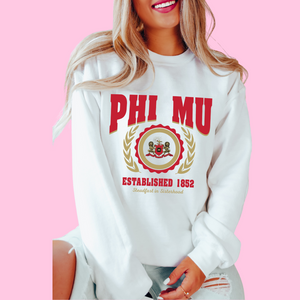 Colorful Crest Sorority Crewneck Sweatshirt