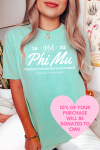 PHI MU- Oval Greek Letters Philanthropy Tee