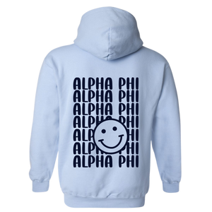 APHI- Blue Smile Back Sorority Hooded Sweatshirt