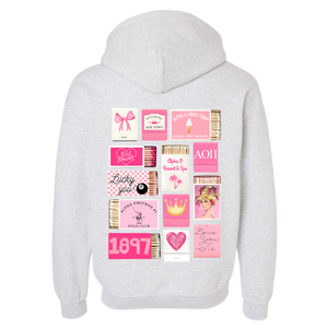 ALPHA O- Pink Matchbox Sorority Hooded Sweatshirt