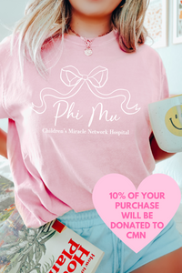 PHI MU- Ribbon Bow Philanthropy Tee