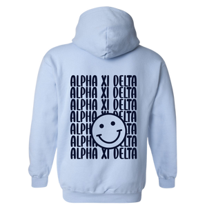 AXID- Blue Smile Back Sorority Hooded Sweatshirt