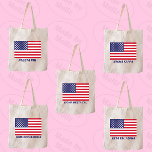 American Flag Sorority Tote Bag