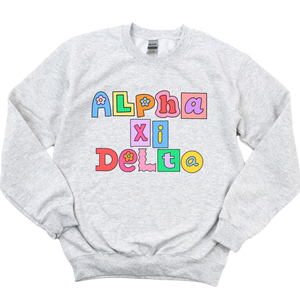 AXID- Patchwork Sorority Crewneck Sweatshirt