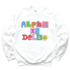 AXID- Patchwork Sorority Crewneck Sweatshirt