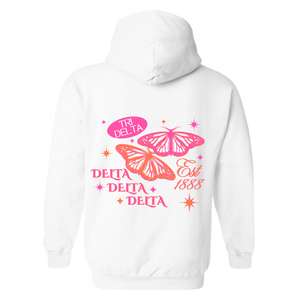 TRI DELTA- Sparkly Butterfly Sorority Hooded Sweatshirt