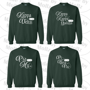 Oval Shimmer Crewneck Sorority Sweatshirt