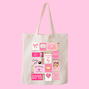 Pink Matchbox Sorority Tote Bag