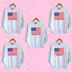 American Flag Crewneck Sorority Sweatshirt