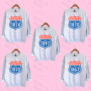 Route 66 Crewneck Sorority Sweatshirt