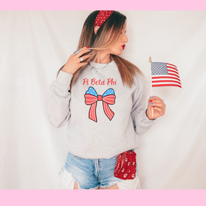 Patriotic Bow Crewneck Sorority Sweatshirt