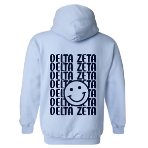 DZ- Blue Smile Back Sorority Hooded Sweatshirt