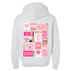 TRI DELTA- Pink Matchbox Sorority Hooded Sweatshirt