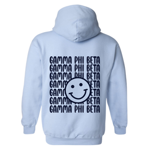 GPHI- Blue Smile Back Sorority Hooded Sweatshirt