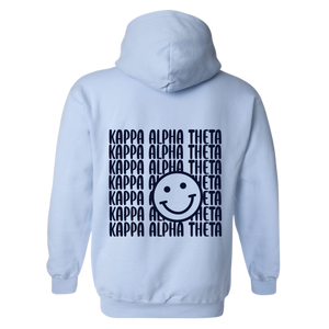 THETA- Blue Smile Back Sorority Hooded Sweatshirt