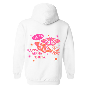 THETA- Sparkly Butterfly Sorority Hooded Sweatshirt