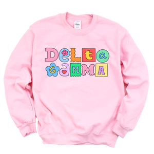 DG- Patchwork Sorority Crewneck Sweatshirt