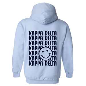 KD- Blue Smile Back Sorority Hooded Sweatshirt