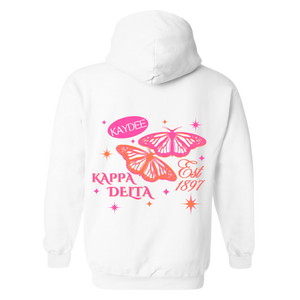 KD- Sparkly Butterfly Sorority Hooded Sweatshirt