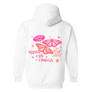 AXO- Sparkly Butterfly Sorority Hooded Sweatshirt