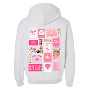 DZ- Pink Matchbox Sorority Hooded Sweatshirt