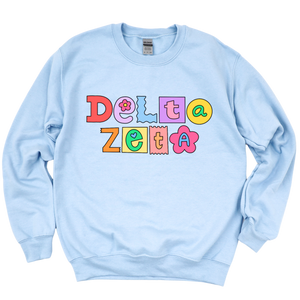 DZ- Patchwork Sorority Crewneck Sweatshirt