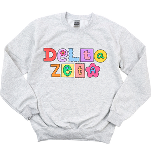 DZ- Patchwork Sorority Crewneck Sweatshirt