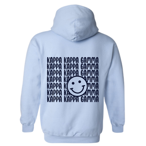 KKG- Blue Smile Back Sorority Hooded Sweatshirt