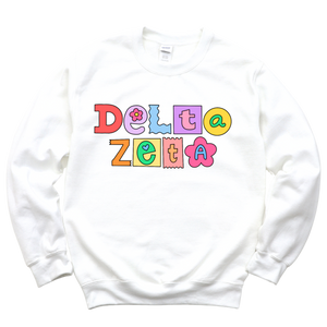 DZ- Patchwork Sorority Crewneck Sweatshirt