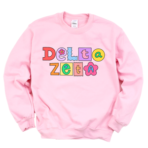 DZ- Patchwork Sorority Crewneck Sweatshirt