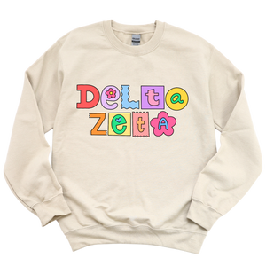 DZ- Patchwork Sorority Crewneck Sweatshirt