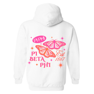 PI PHI- Sparkly Butterfly Sorority Hooded Sweatshirt