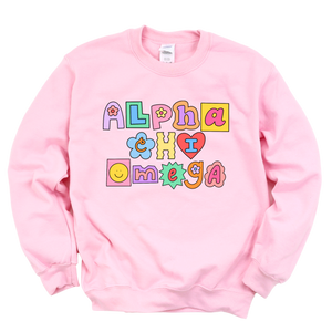 AXO- Patchwork Sorority Crewneck Sweatshirt