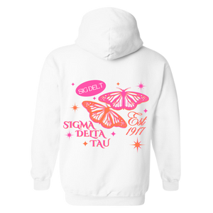 SDT- Sparkly Butterfly Sorority Hooded Sweatshirt