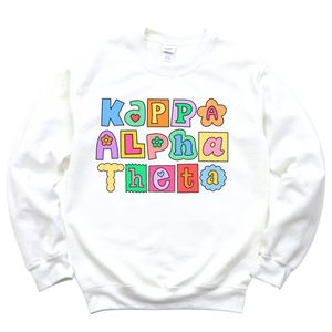 THETA- Patchwork Sorority Crewneck Sweatshirt