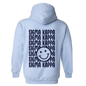 SK- Blue Smile Back Sorority Hooded Sweatshirt