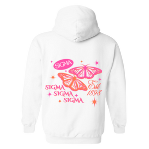 SIGMA- Sparkly Butterfly Sorority Hooded Sweatshirt