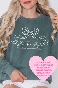 ZTA- Ribbon Bow Philanthropy Comfort Colors Sweatshirt