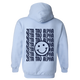 ZTA- Blue Smile Back Sorority Hooded Sweatshirt