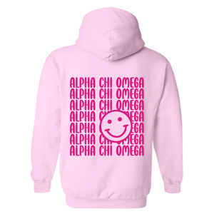 AXO- Pink Smile Back Sorority Hooded Sweatshirt